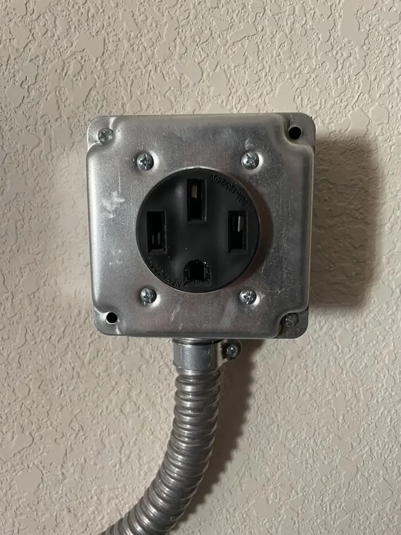 NEMA 14-50 outlet installed for Smart Home Electrical in Marshfield